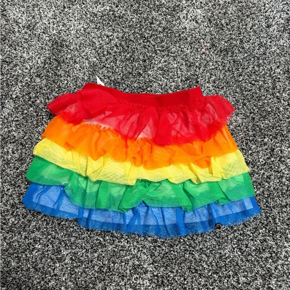 NWT Rainbow Layered Tulle Skirt - Bright Rainbow Colors girls 2t
